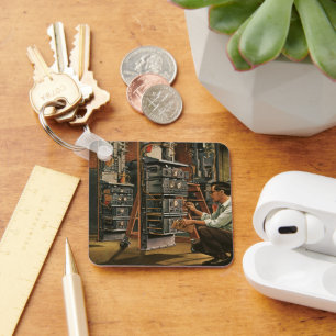 Vintage Business Radio Technician Fixing Equipment Schlüsselanhänger