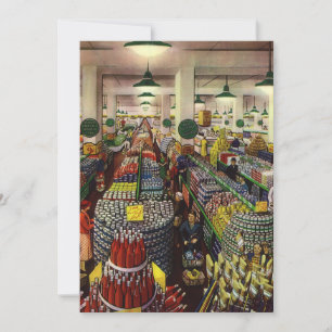 Vintage Business Supermarkt, Lebensmittel und Getr Einladung