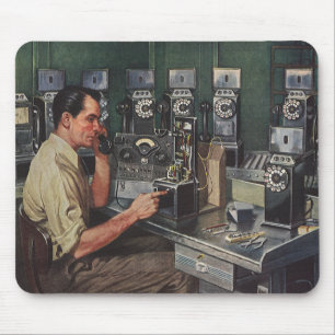 Vintage Business, Telefon-Fernsprecher-Reparaturma Mousepad