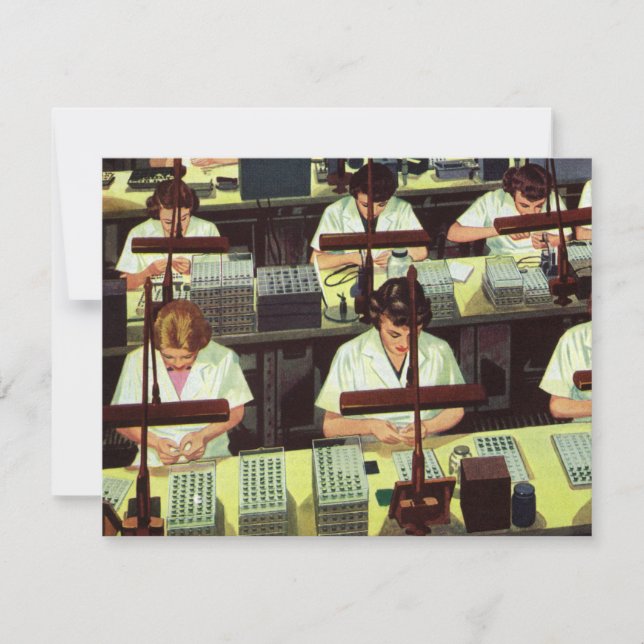 Vintage Business-, Telefonmontage-Line-Mitarbeiter (Vorderseite)