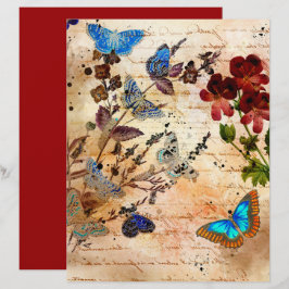 Vintage Butterfliegen Collage Scrapbook Paper