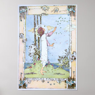 Vintage "Butterflies All Blue" von Jessie M. King Poster