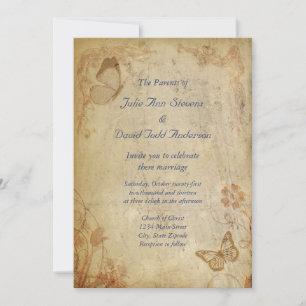 Vintage Butterflies Einladung