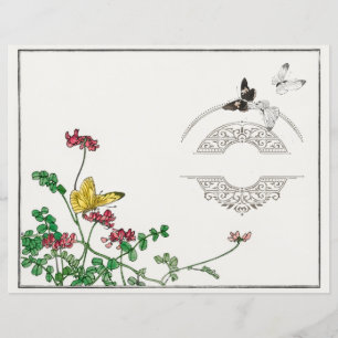 Vintage Butterfly-Druckschrift