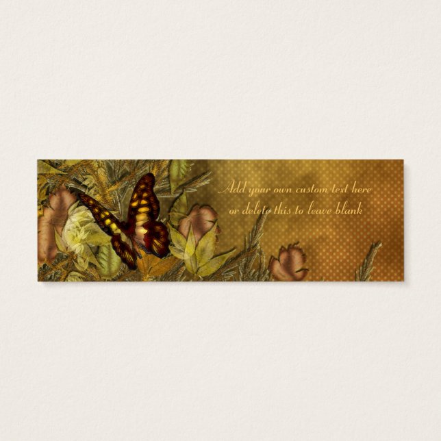Vintage Butterfly-Illustration Mini-Lesezeichen (Rückseite)