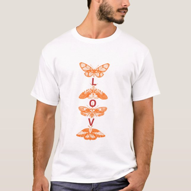 Vintage Butterfly Love – Artistic Nature-Inspired  T-Shirt (Vorderseite)