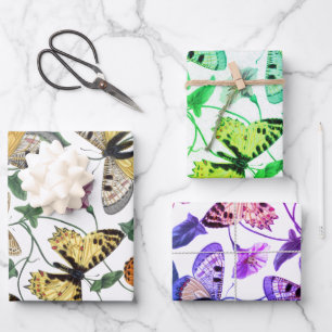 Vintage Butterfly & Moth-Malerei Geschenkpapier Set