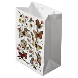 Vintage Butterfly & Moth-Malerei Mittlere Geschenktüte