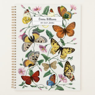 Vintage Butterfly & Moth-Malerei Planer