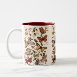 Vintage Butterfly & Moth von Paul Gervais Zweifarbige Tasse