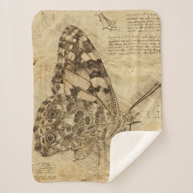 Vintage Butterfly Rustic Style | Sherpadecke (Vorderseite)