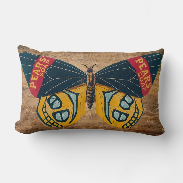 Vintage Butterfly-Seifenwerbung Lendenkissen (Vorderseite)