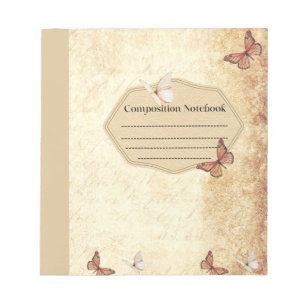 Vintage Butterfly Zusammensetzung Noteboot Notizblock
