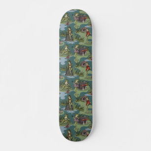 Vintage Button-Up-Girl-Frösche Skateboard