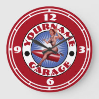 Vintage Button-Up Girl-Vorlage große Uhr