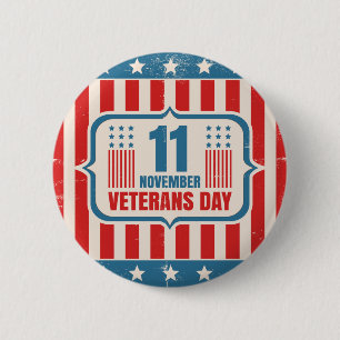 Vintage-Button zum Veteranentag mit amerikanischer Button