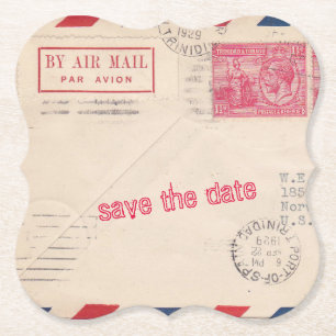 Vintage By Air Mail Getränkeuntersetzer Untersetzer