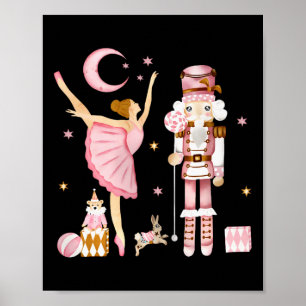 Vintage Byllet Nussknacker Weihnachten Rosa Xmas F Poster