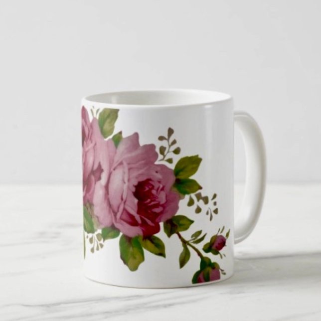 Vintage Cabbage Rose Elegance  Kaffeetasse (Von Creator hochgeladen)
