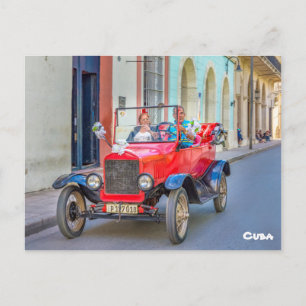 Vintage Cabrio in Camaguey, Kuba Postkarte