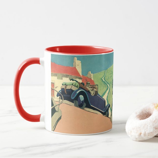 Vintage Cabrio-Straße im Land Tasse (Mit Donut)