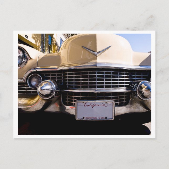 Vintage Caddy Grill-Fotografie der 50er Jahre Postkarte (Vorderseite)