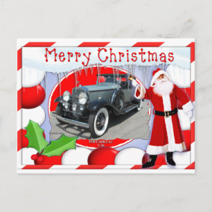 Vintage CADILLAC-CHRISTMAS-KARTE Feiertagspostkarte