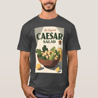 Vintage-Caesar-Salat-Poster Retro-Küchenkunst-Gesc T-Shirt