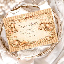 Vintage Café Baby Shower Diapper Raffle Begleitkarte
