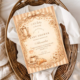 Vintage Café Baby Shower Einladung