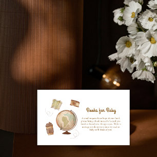 Vintage-Café Bébé Globe Coffee Bücher Babyparty Begleitkarte