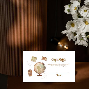 Vintage-Café Bébé-Kaffeewindel-Raffle Baby-Shower Begleitkarte