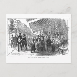 Vintage Café Boulevard Montmartre Paris Postkarte