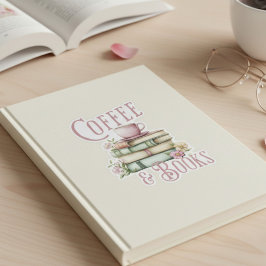 Vintage Cafe Kaffee und Bücher Floral  Aufkleber