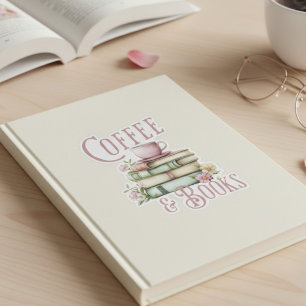 Vintage Cafe Kaffee und Bücher Floral  Aufkleber