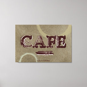 Vintage-Café-Küchen-Leinwanddruck - Zwei Kreise Leinwanddruck