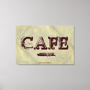 Vintage-Café-Küchenleinwanddruck - Metallfliese Leinwanddruck