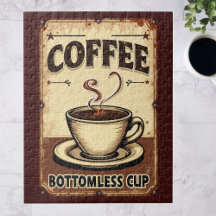 Vintage-Café-Schild für unendliche Tassen