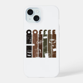 Vintage-Café-Typografie-Illustration Handgezeichne iPhone 15 Hülle