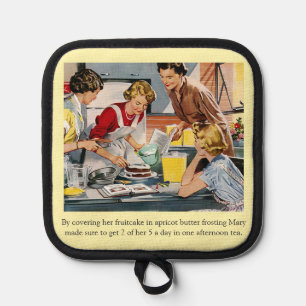 Vintage-Cake-Decorating-Szene Topflappen