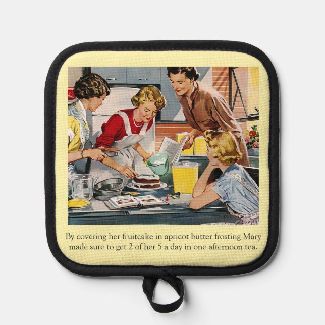 Vintage-Cake-Decorating-Szene Topflappen (Vorderseite)