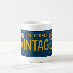 Vintage Cali   Retro 1969 California Nummernschild Kaffeetasse
