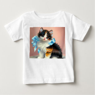 Vintage Calico Kitten Illustration Baby T-shirt