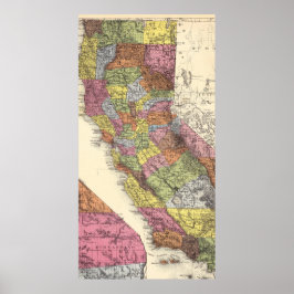 Vintage California 1891 Map Poster