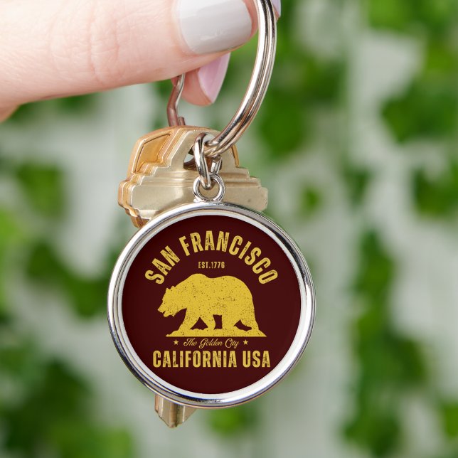 Vintage California Bear – San Francisco Edition Schlüsselanhänger (Von Creator hochgeladen)