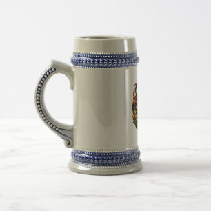Vintage California Eintrittstag Retro-Bär & Mohn Bierglas