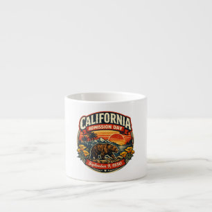 Vintage California Eintrittstag Retro-Bär & Mohn Espressotasse