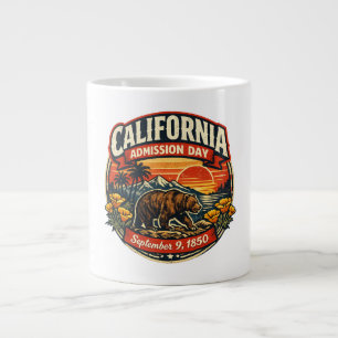 Vintage California Eintrittstag Retro-Bär & Mohn Jumbo-Tasse