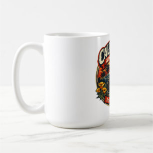 Vintage California Eintrittstag Retro-Bär & Mohn Kaffeetasse
