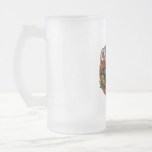 Vintage California Eintrittstag Retro-Bär & Mohn Mattglas Bierglas
